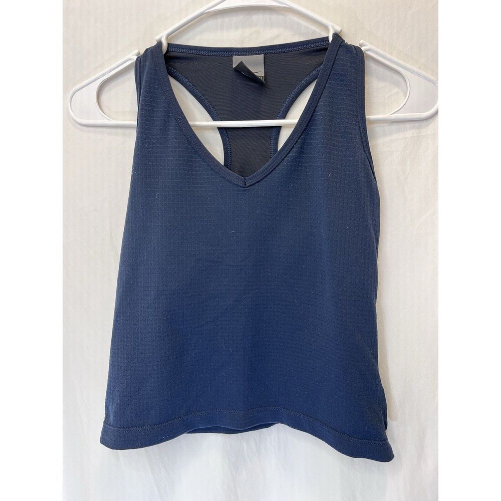 Nike Womens XS 0-2 Black Bra Lined Racerback Wicking Crop Tank‎ Top Running